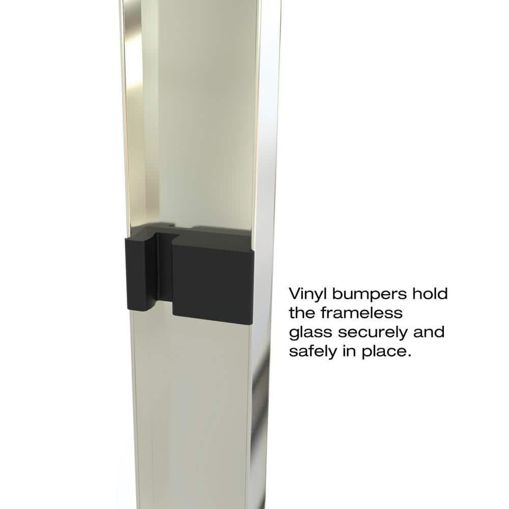 Classic 47" Brushed Nickel Semi-Frameless Sliding Shower Door with Frosted Glass