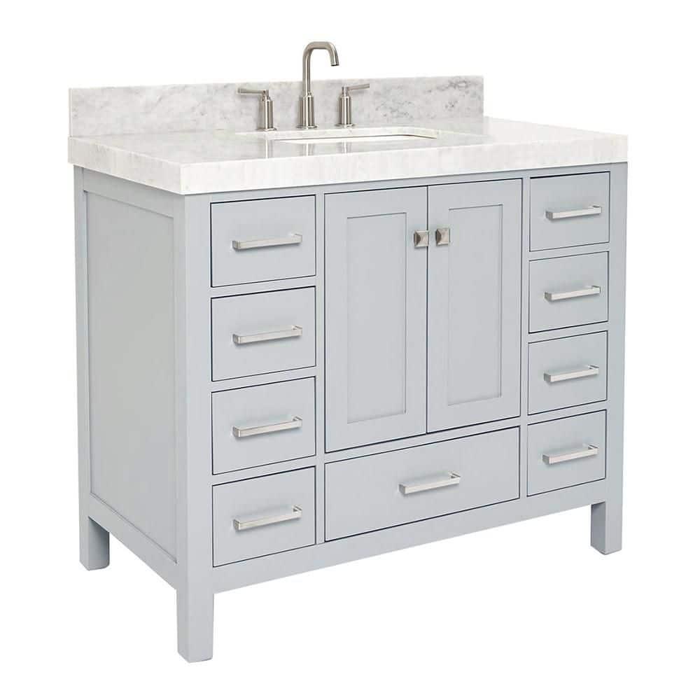 Cambridge 42'' Single Bathroom Vanity with Carrara Marble Top
