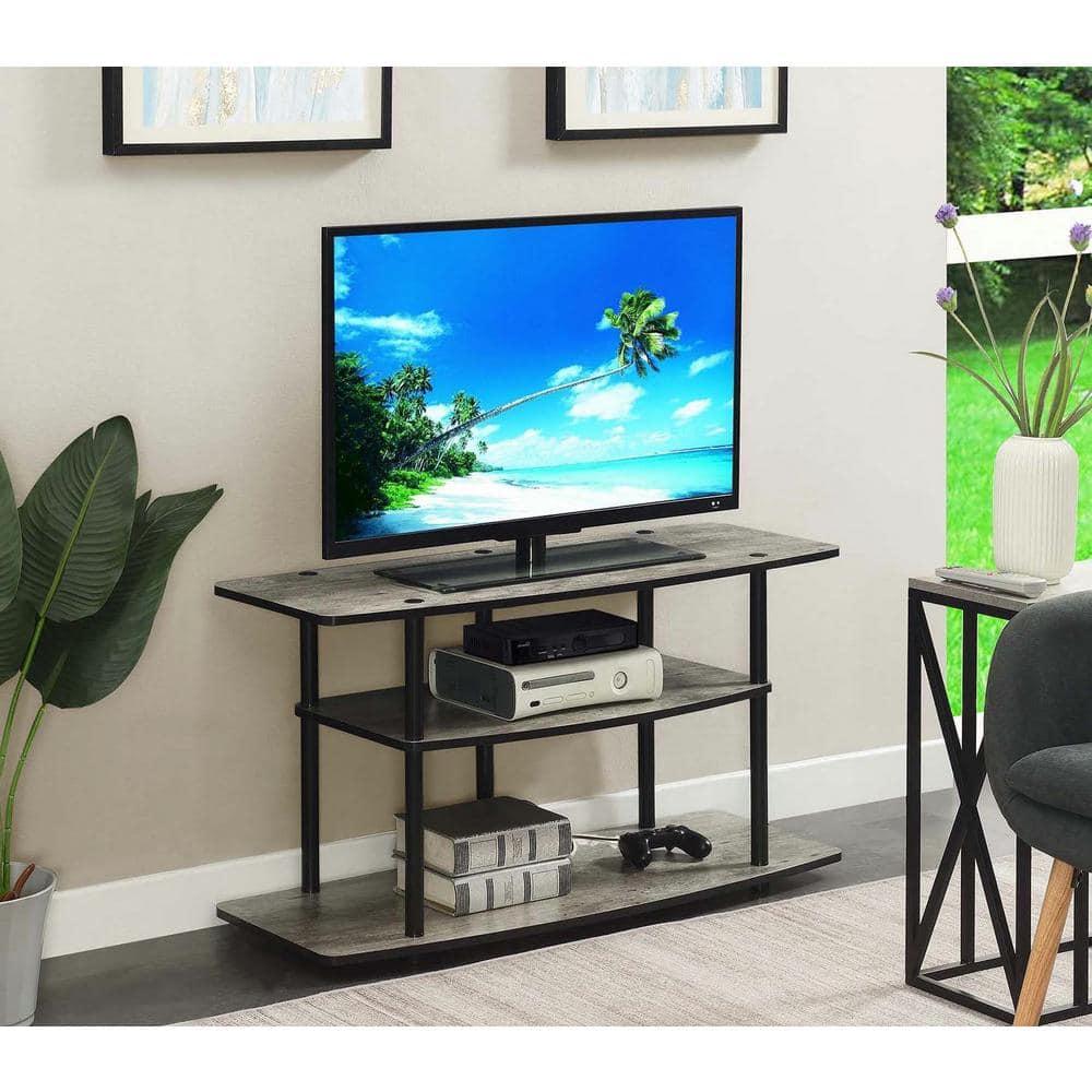 Convenience Concepts Designs2Go No Tools 3 Tier Wide TV Stand for TVs up to 46", Faux Birch/Black
