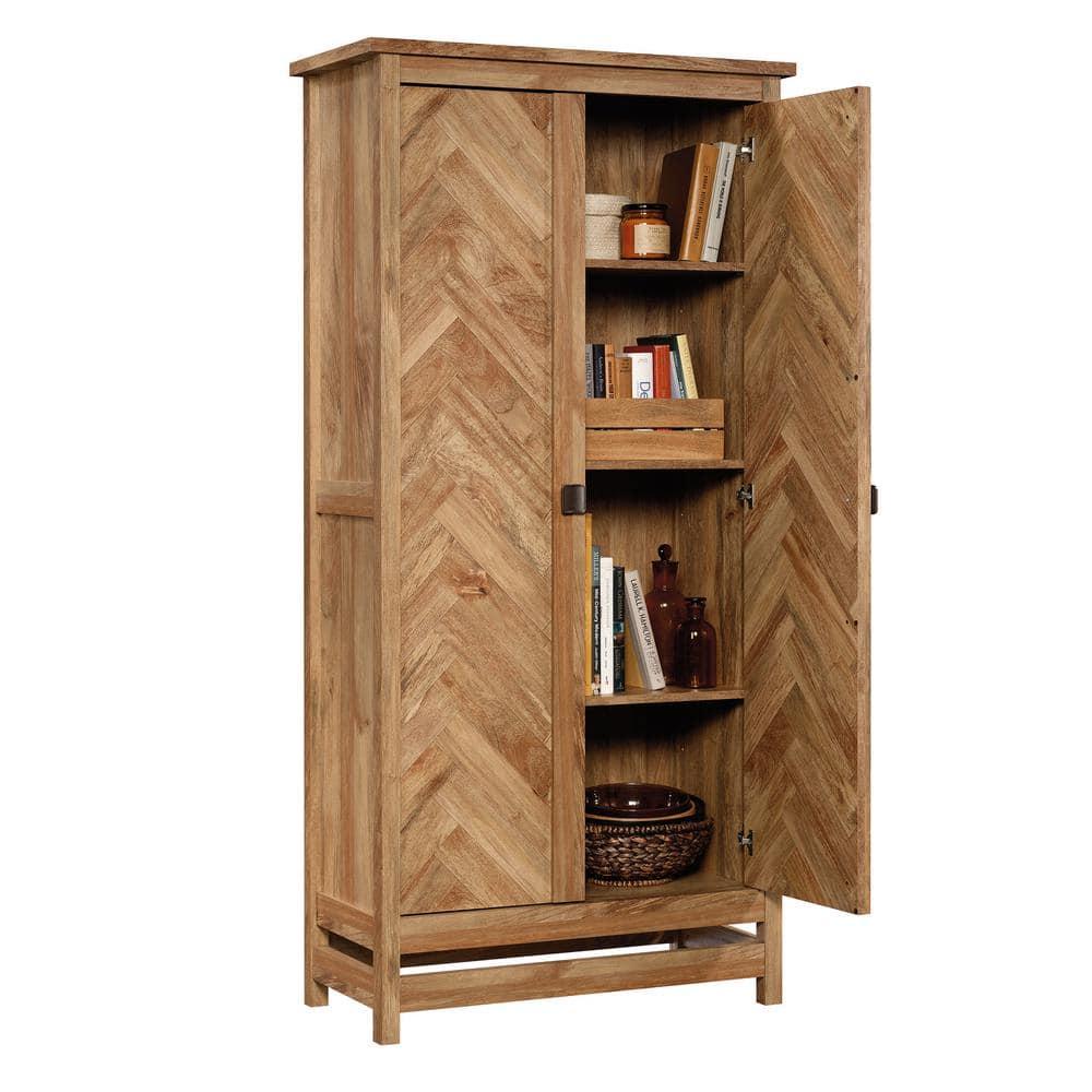 71" Cannery Bridge Cabinet Sindoori Mango - Sauder: Herringbone Pattern, Wood Composite