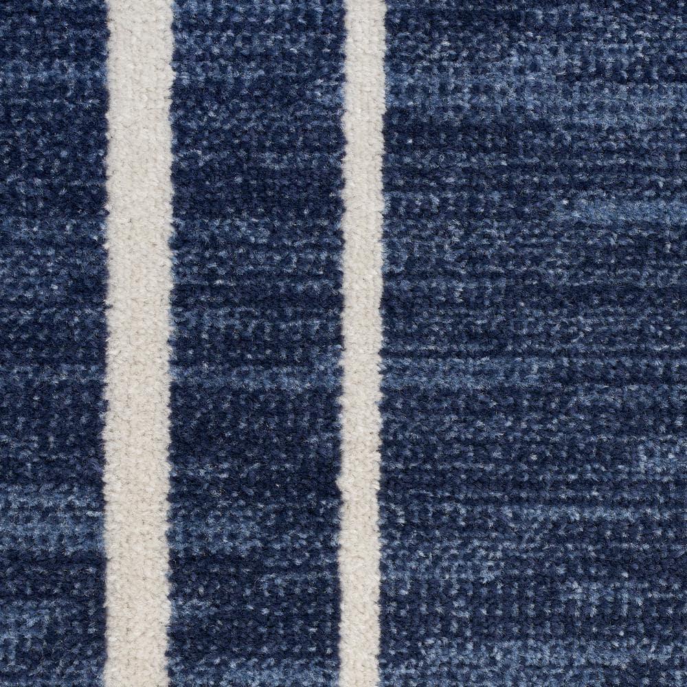 Nourison Essentials 10' x 14' Navy/Ivory Contemporary Indoor/Outdoor Rug