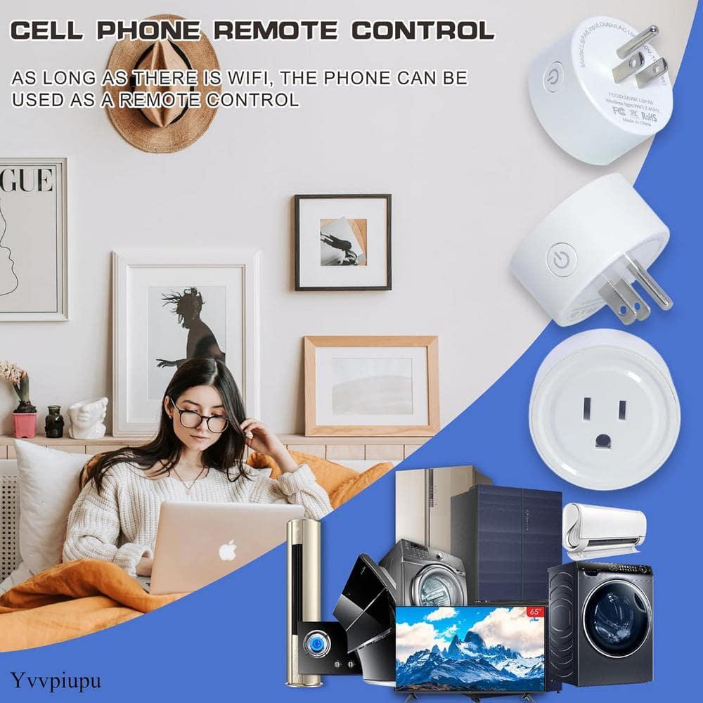 Smart Plug Mini 4-Pack, Wi-Fi Outlets for Smart Home Wi-Fi Plug with Alexa/Google Home/Smart Life, Smart Home hubTimer on/Off Plug, Schedule Built-in app, Mini Wireless Outlet, no hub Required