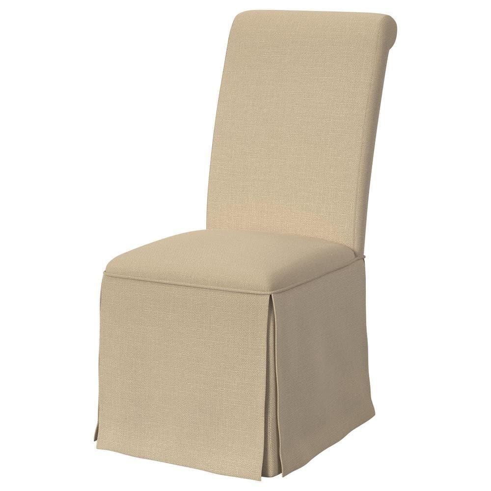 Coaster Shawna Fabric Upholstered Skirted Dining Chair in Khaki