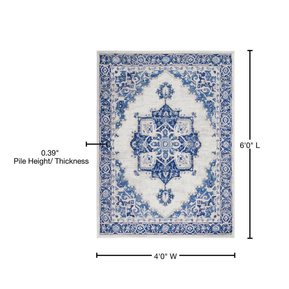 Nourison Whimsicle WHS03 Indoor only Area Rug - Ivory Blue 4' x 6'
