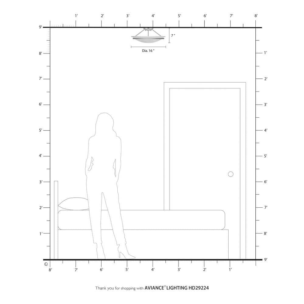 Livex Lighting Newburgh 3 - Light Semi-Flush Mount in Black