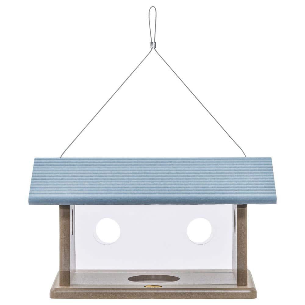 Birds Choice Bluebird Feeder in Taupe and Blue Recycled Plastic