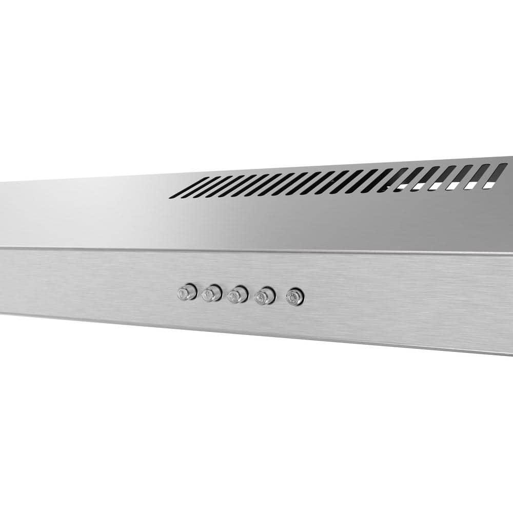 Streamline 36 In. T-10189-1-CL Grosetto Convertible Undermount 80 CFM Range Hood In Brushed Stainless Steel With Mesh Filters, Push Button Control, LED Light