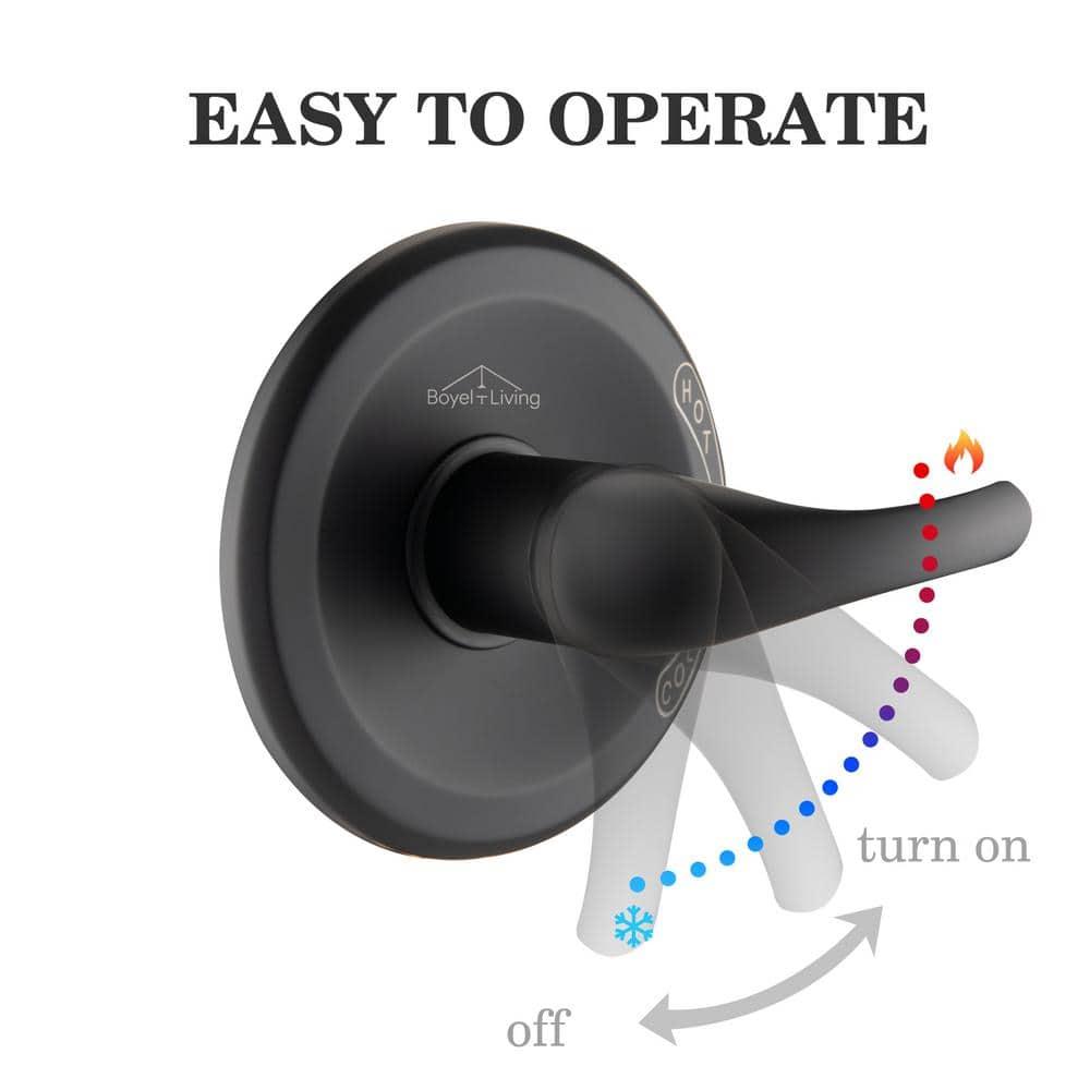 Single Function Pressure Balance Valve with Single Handle Trim Kit in Matte Black