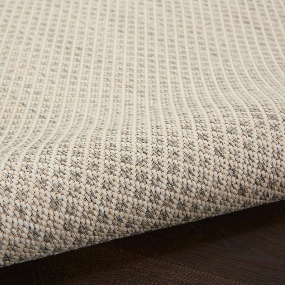 Nourison 5' x 5' Courtyard Modern Easy Care Flatweave Indoor Outdoor Round Rug Ivory/Silver