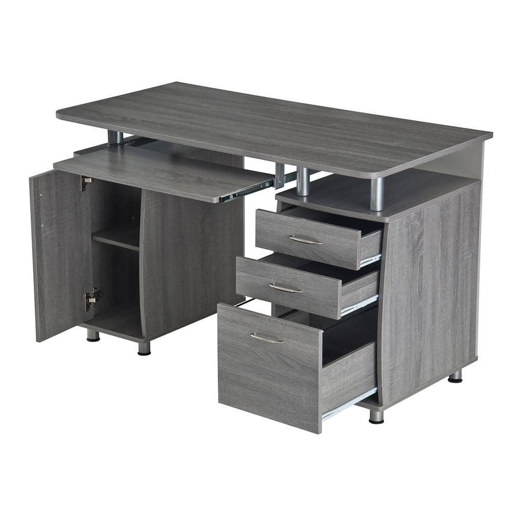 Complete Workstation Computer Desk with Storage, Keyboard Tray - Techni Mobili