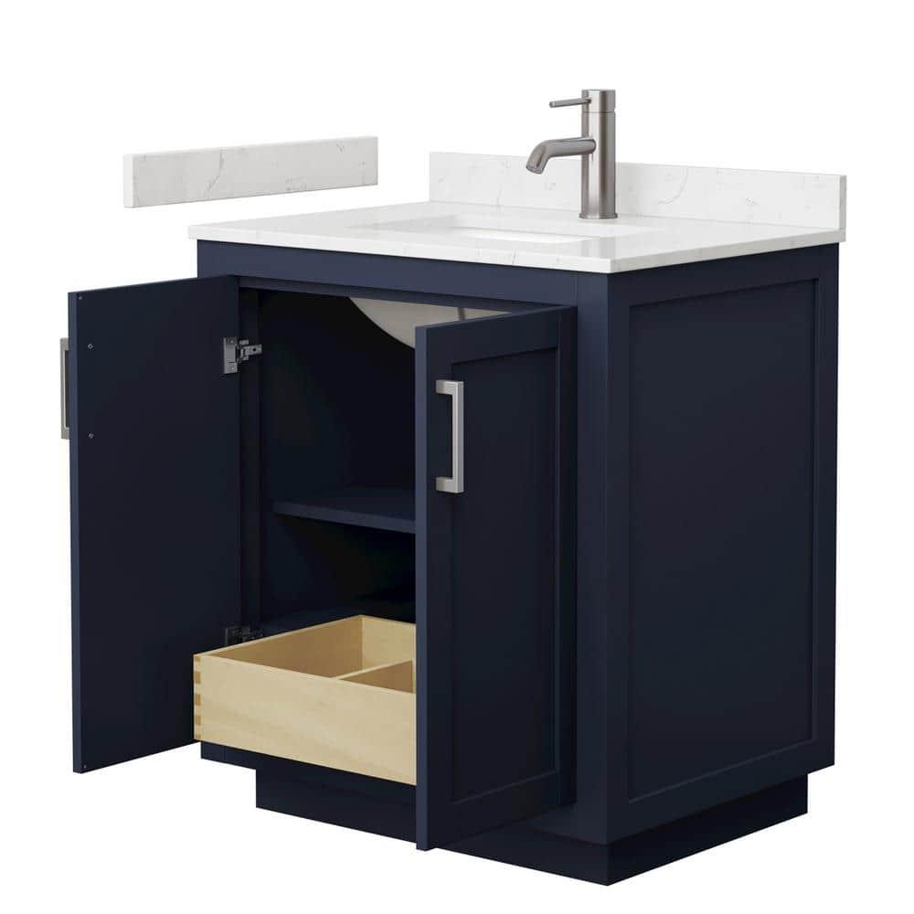 Wyndham Collection Miranda 30" Freestanding Single Bathroom Vanity with Cultured Marble Top