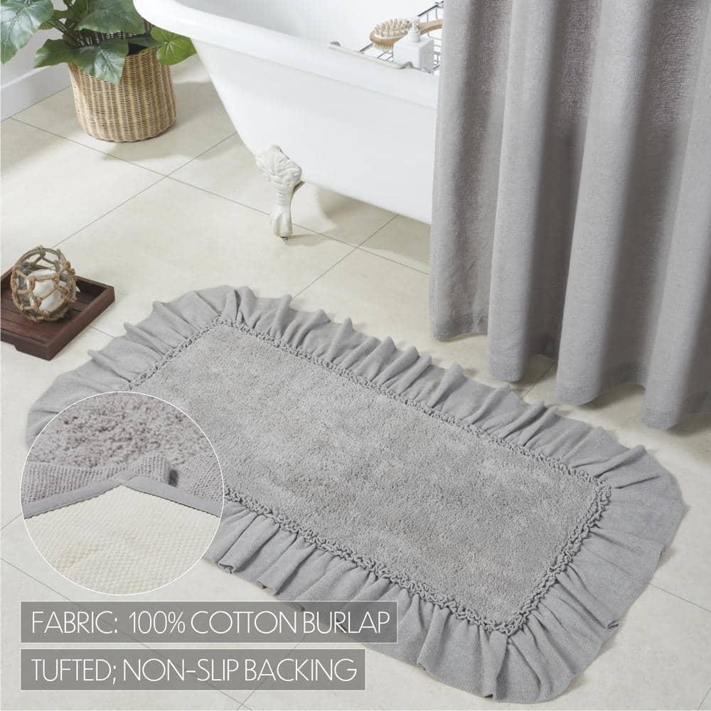 Burlap Dove Grey Bathmat 27x48  VHC Brands