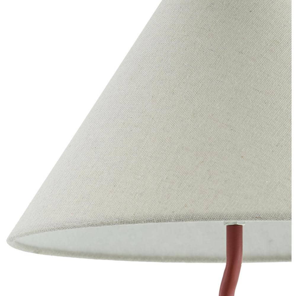 Livabliss Begonia Cottage Accent Table Lamp, 20-inch, Red with White Shade (Set of 2)