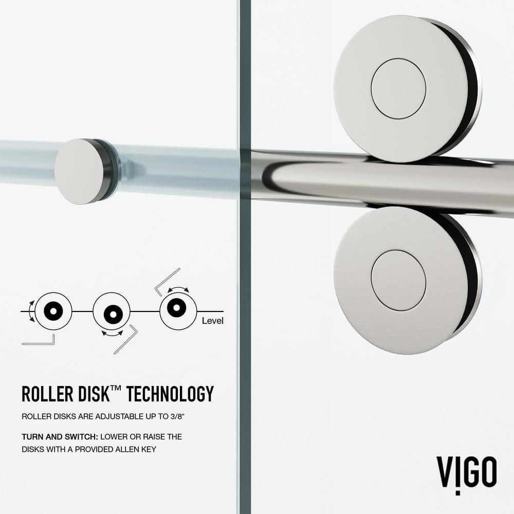 Elan 44-48" W x 74" H Sliding Frameless Shower Door with 3/8" Clear Glass