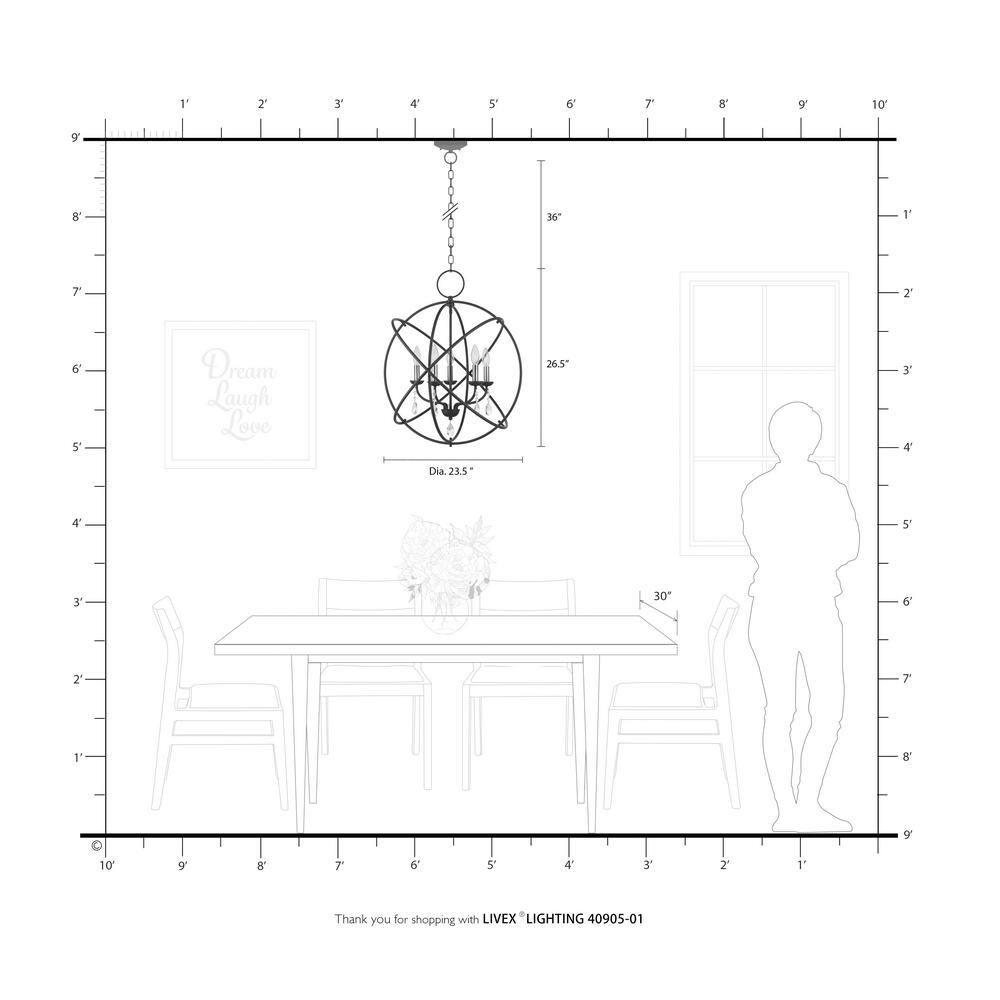 Livex Lighting Aria 5 - Light Chandelier in  Antique Brass