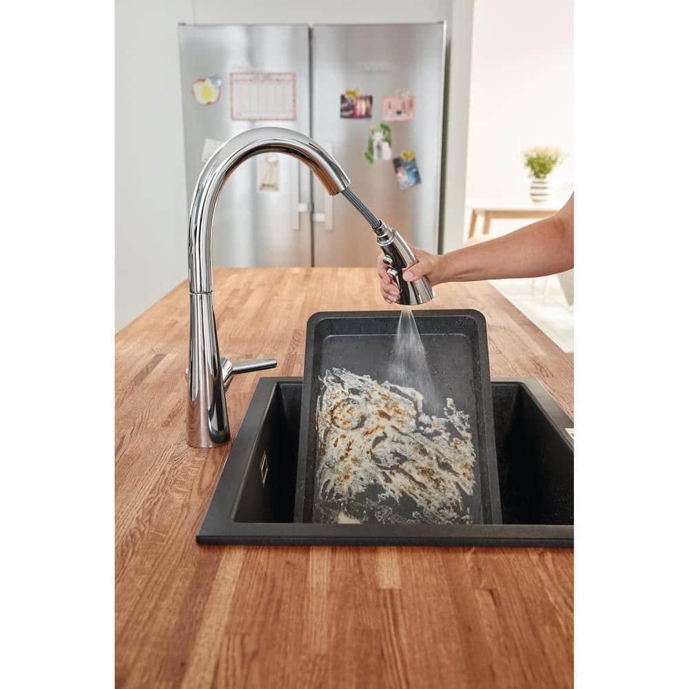 ZEDRA Single-Handle Pull Down Kitchen Faucet Triple Spray 1.75 GPM