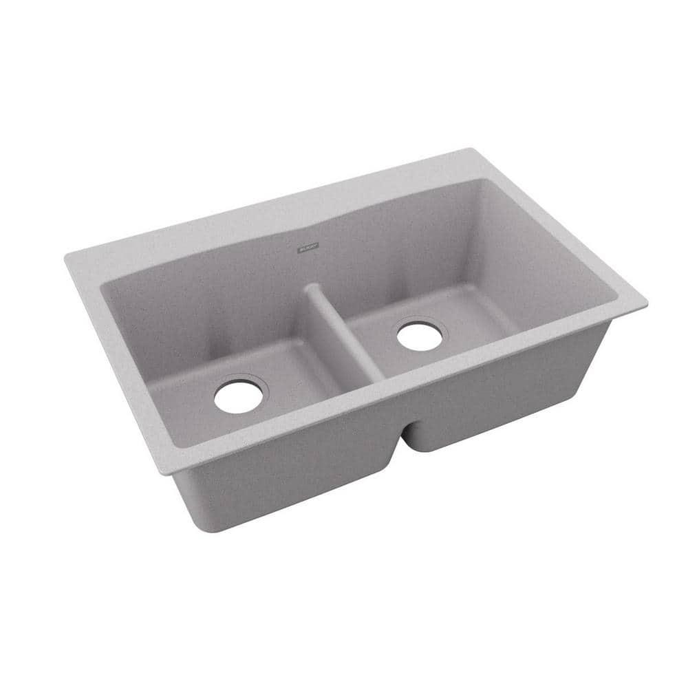 Quartz Classic 33" x 22" x 10" Double Basin Drop-In Kitchen Sink