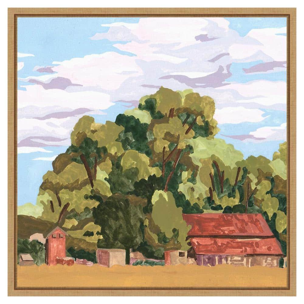 Amanti Art 22"x22" House in Village II by Melissa Wang Framed Canvas Wall Art Print