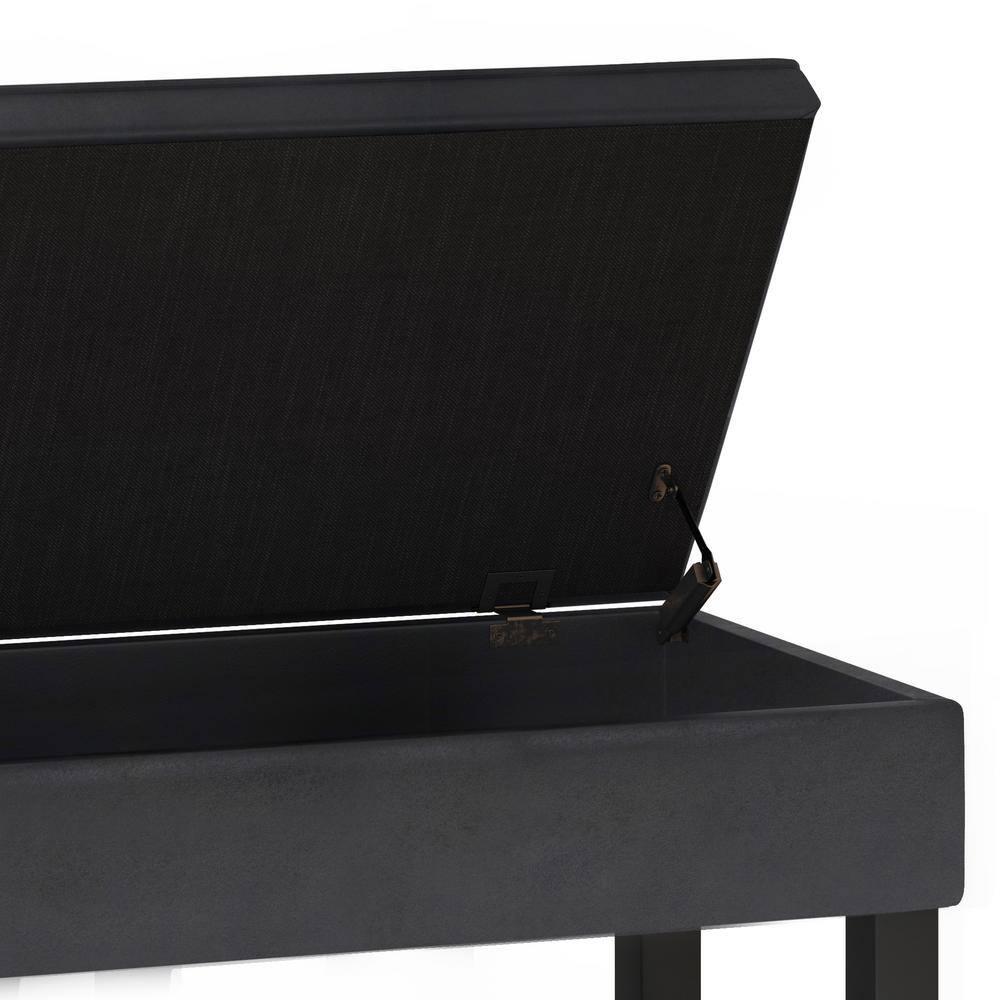Simpli Home Cosmopolitan 44"W Transitional Tufted Storage Ottoman Bench with Lift Top