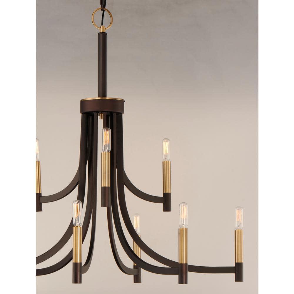 Maxim Lighting Lyndon 9 - Light Chandelier in  Bronze/Antique Brass