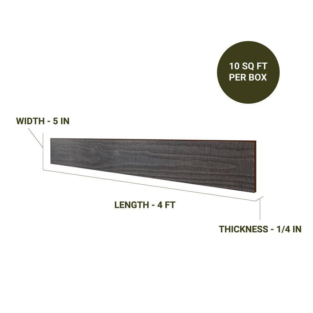 Thermo-Treated 1/4 in. x 5 in. x 4 ft. Barn Wood Wall Planks (10 sq. ft. 6-Pack)