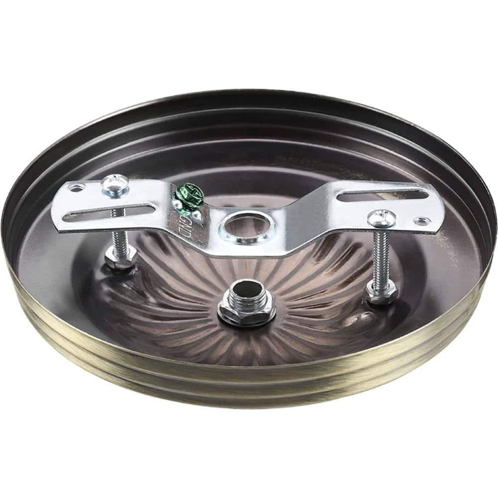 Aspen Creative 21514-21 Canopy Kit, 5"D with Hook, 7/16" Center Hole, Antique Brass