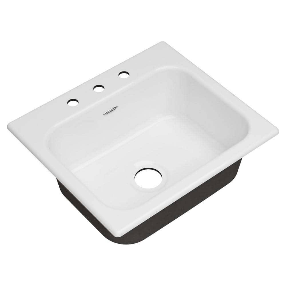 American Standard 77SB25223.308 Quince 25'' L Drop-In Single Bowl Cast Iron Kitchen Sink