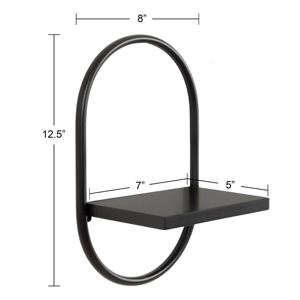 Set of 2 Olav Wall Shelf Set Black - Kate & Laurel All Things Decor