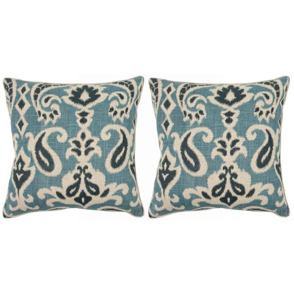 Safavieh Brian Paisley Feather Linen Reversible Throw Pillow (Set of 2)