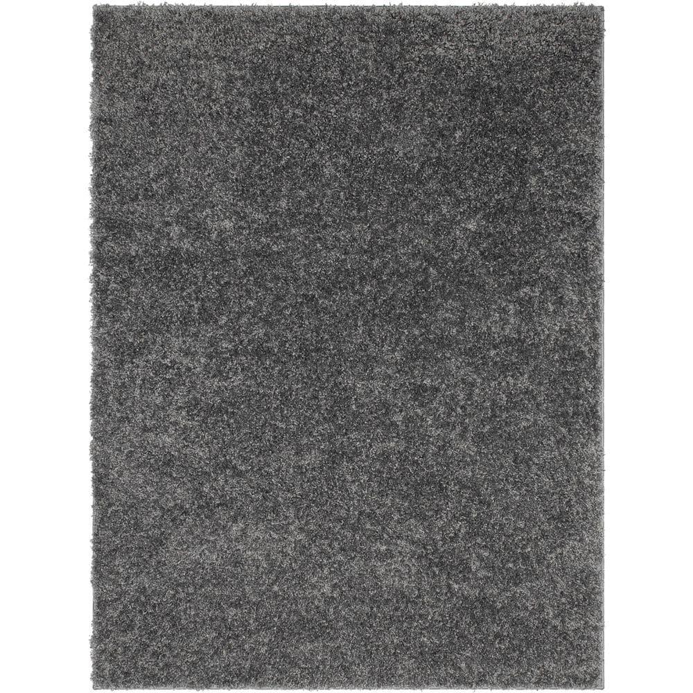 Well Woven Elle Basics Emerson Textured 6'7" x 9'6" Dark Grey Area Rug