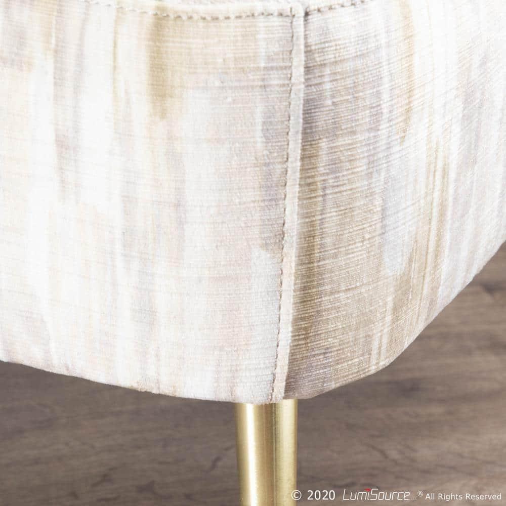 Fran Contemporary Upholstered Slipper Chair Gold/Light Brown - LumiSource: Modern Metal Frame, Polyester, Spot Clean