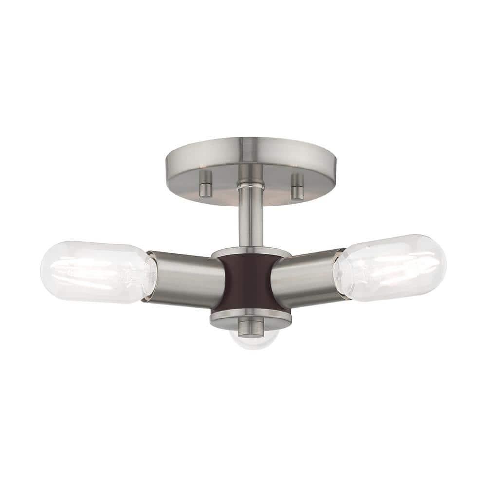 Livex Lighting Copenhagen 3 - Light Flush Mount in  Brushed Nickel