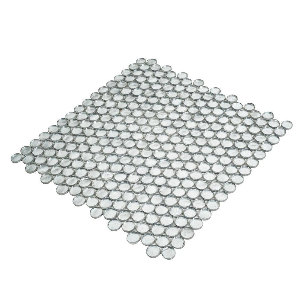 Glass Penny Round Mosaic Tile - 12.2" X 12.2" Sheet For Kitchen, Bathroom Or Wall Panel (10-Pack)