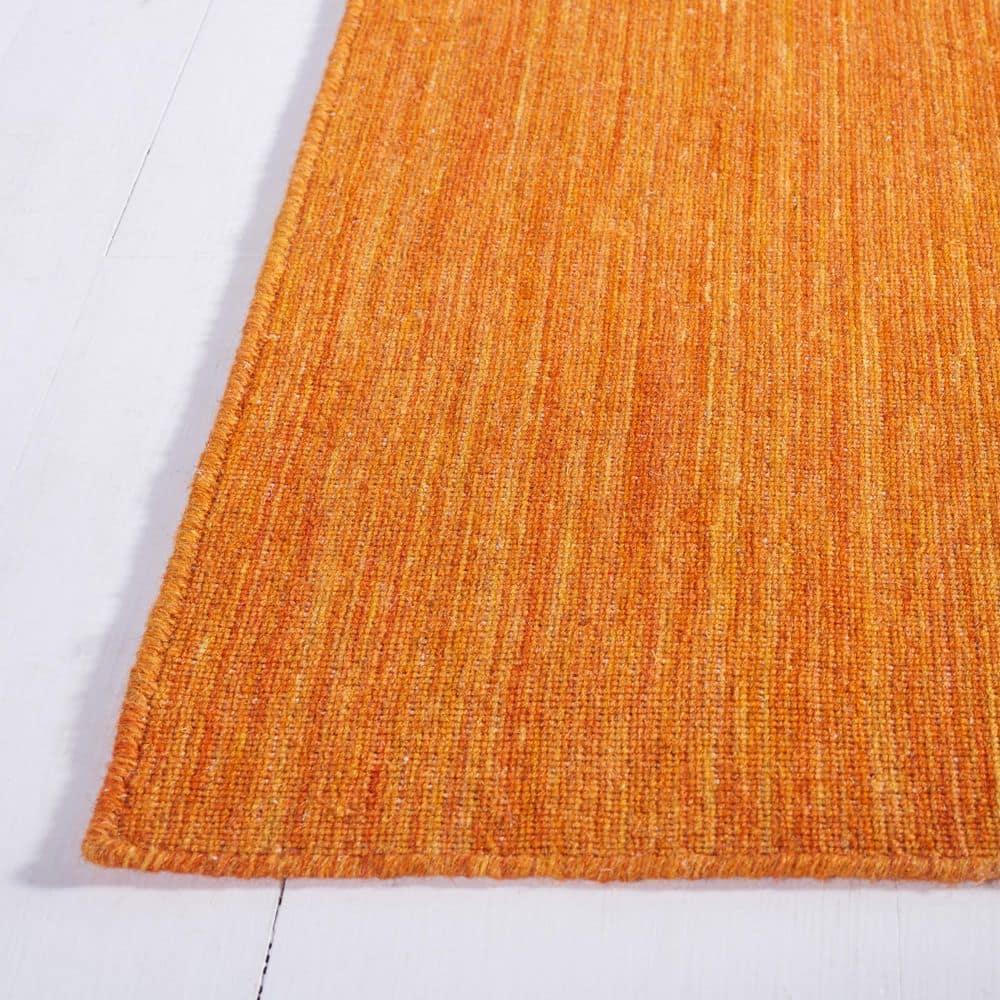Bohemian Chic Hand-Woven Wool and Cotton Rug 8' x 10' - Orange