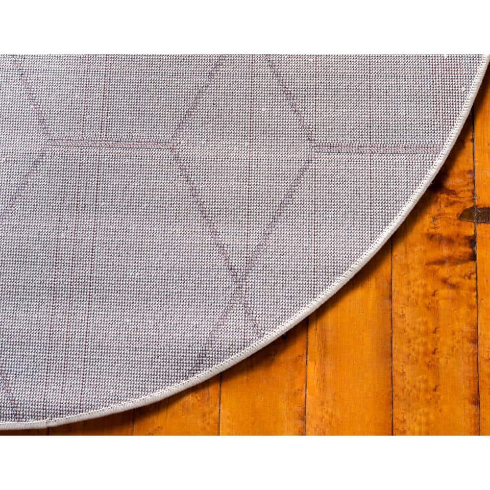 Unique Loom 4' 0 x 4' 0 Trellis Frieze Ivory Area Rug