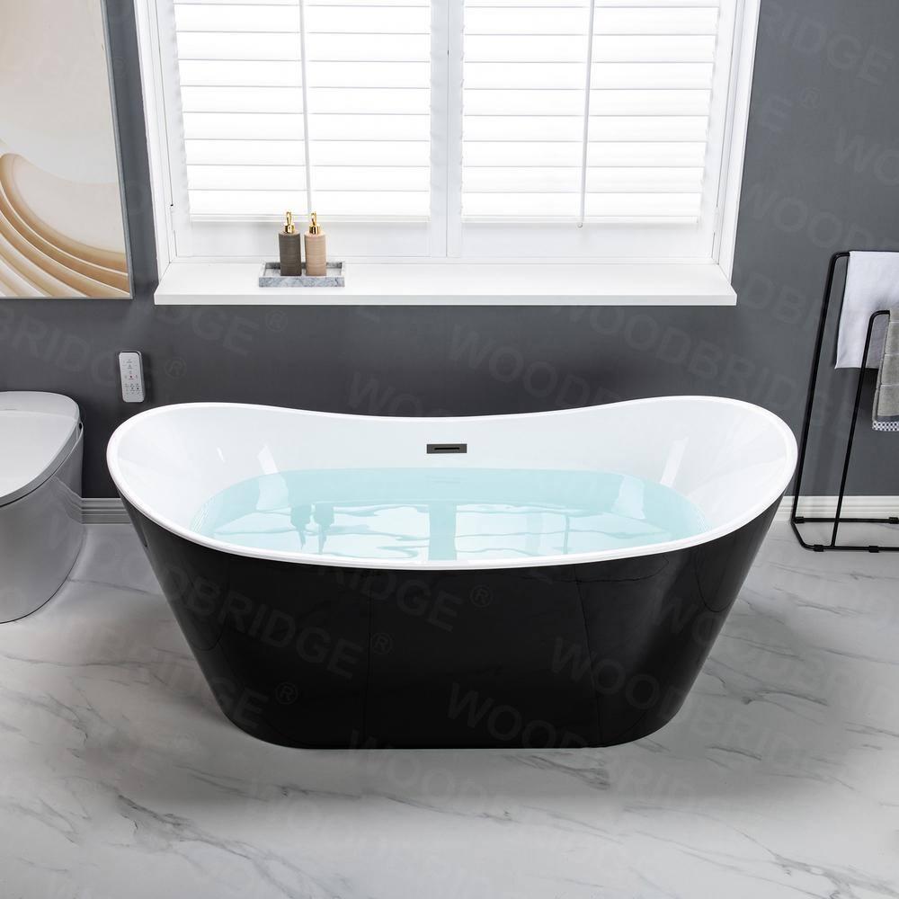 67'' x 31.5'' Freestanding Soaking Acrylic Bathtub