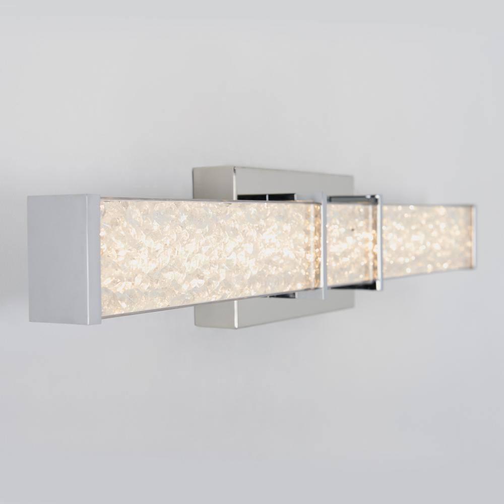 Artika Riviera 27 in. 1-Light Chrome Modern Integrated LED Vanity Light Bar for Bathroom with Crystals
