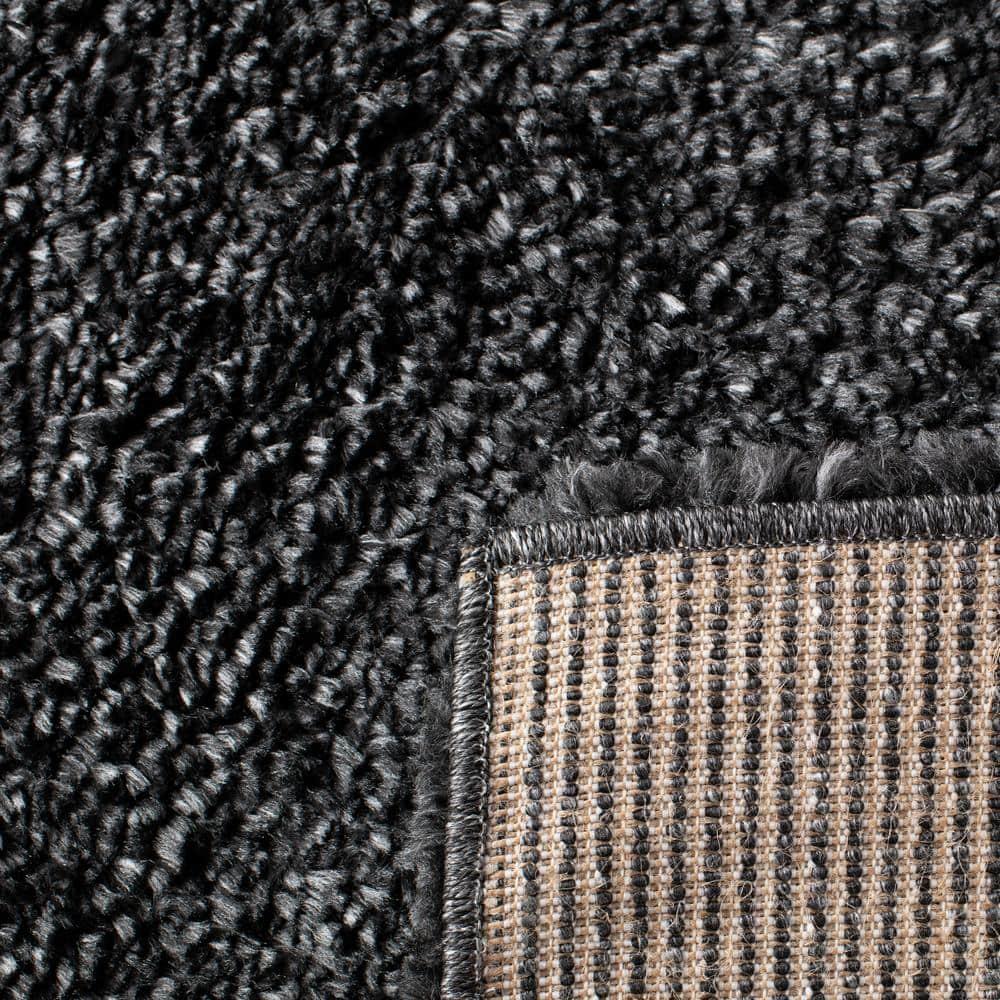 August Shag 900 AUG900 Power Loomed Indoor Area Rug - Charcoal - 4'x6' - Safavieh