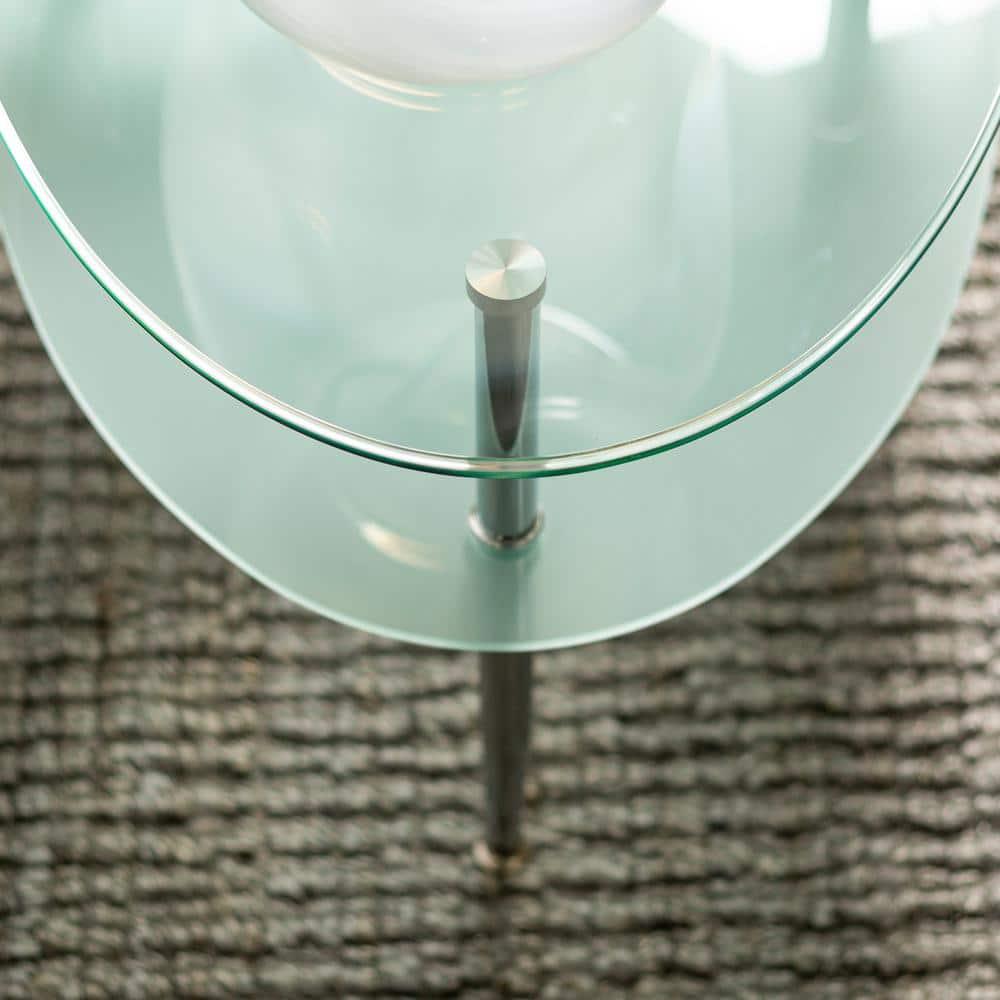 Walker Edison Mid-Century Modern Oval Glass Coffee Table