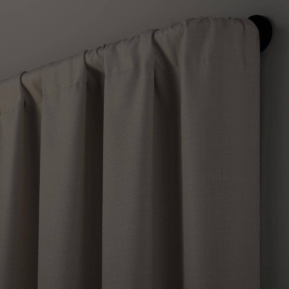 Eclipse Barnes 1" Blackout Wrap Curtain Rod, 28-48", Matte Black
