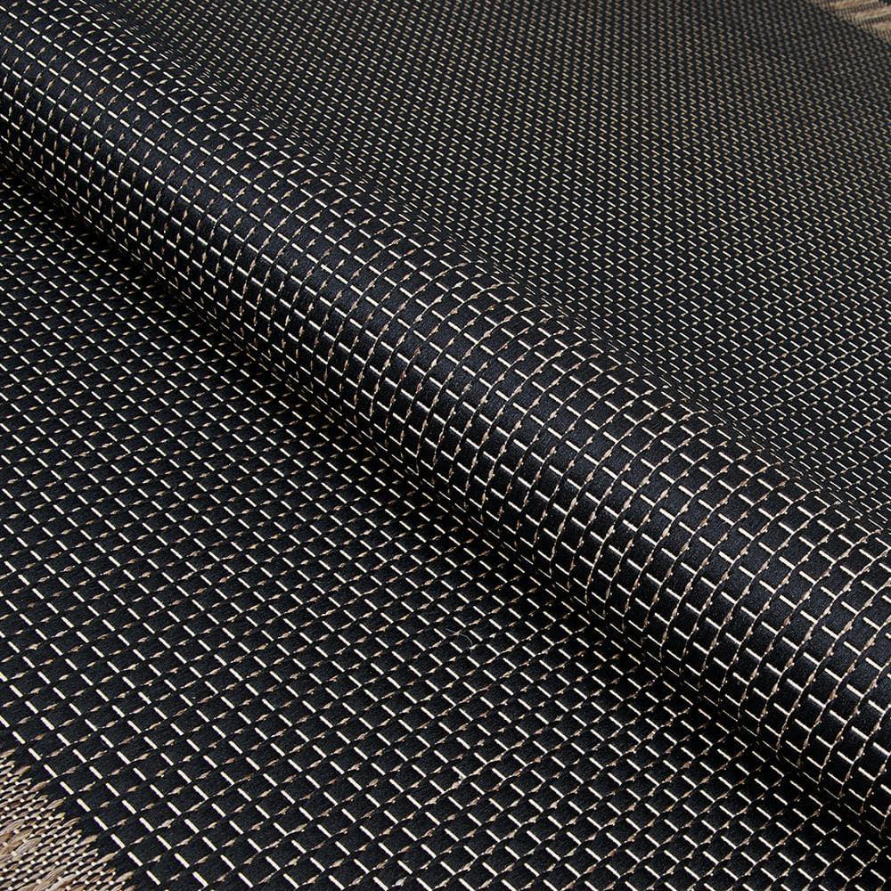Black Synthetic Flat Woven Reversible Area Rug 70" x 110"