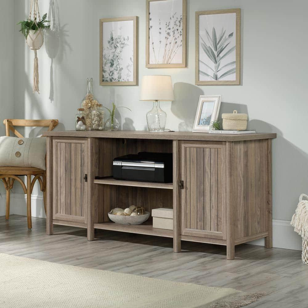 Sauder Costa Cabinet w/Pull-Out Printer Tray, Washed Walnut Finish
