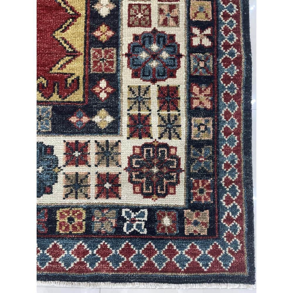 EORC Rust Hand Knotted Wool Traditional Kazak Rug, 8' x 10'