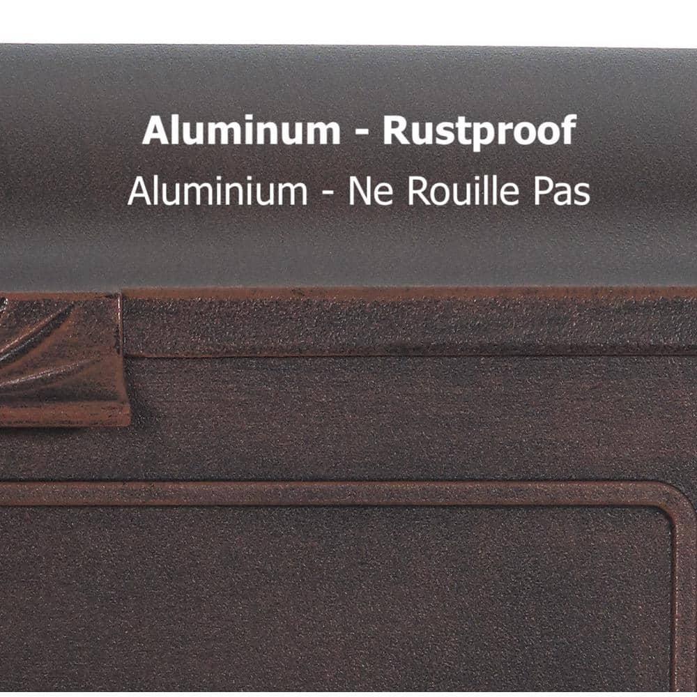 Cast Aluminum Metal Mailbox with Newspaper Hooks, Easy to Install Wall Mount, Heavy Duty, Rustproof Powder Coated Paint, Horizontal Mail Box for Outside House Porch - 16” x 4.25” x 8.25” (Black)