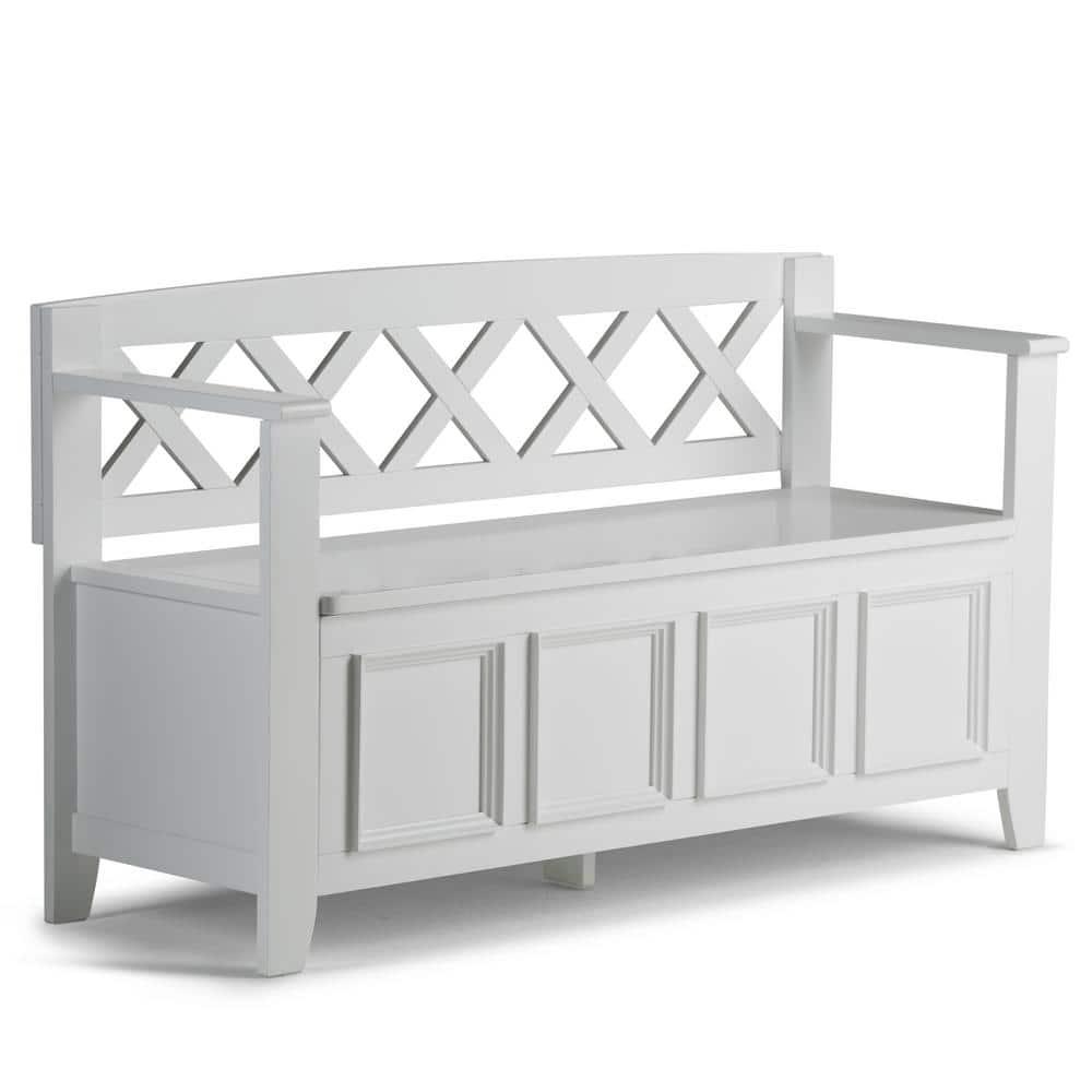 Simpli Home Amherst Solid Wood Entryway Lift Top Storage Bench