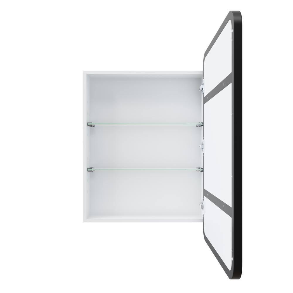 Stainless Steel Recessed Framed Single Door Medicine Cabinet with Adjustable Shelves