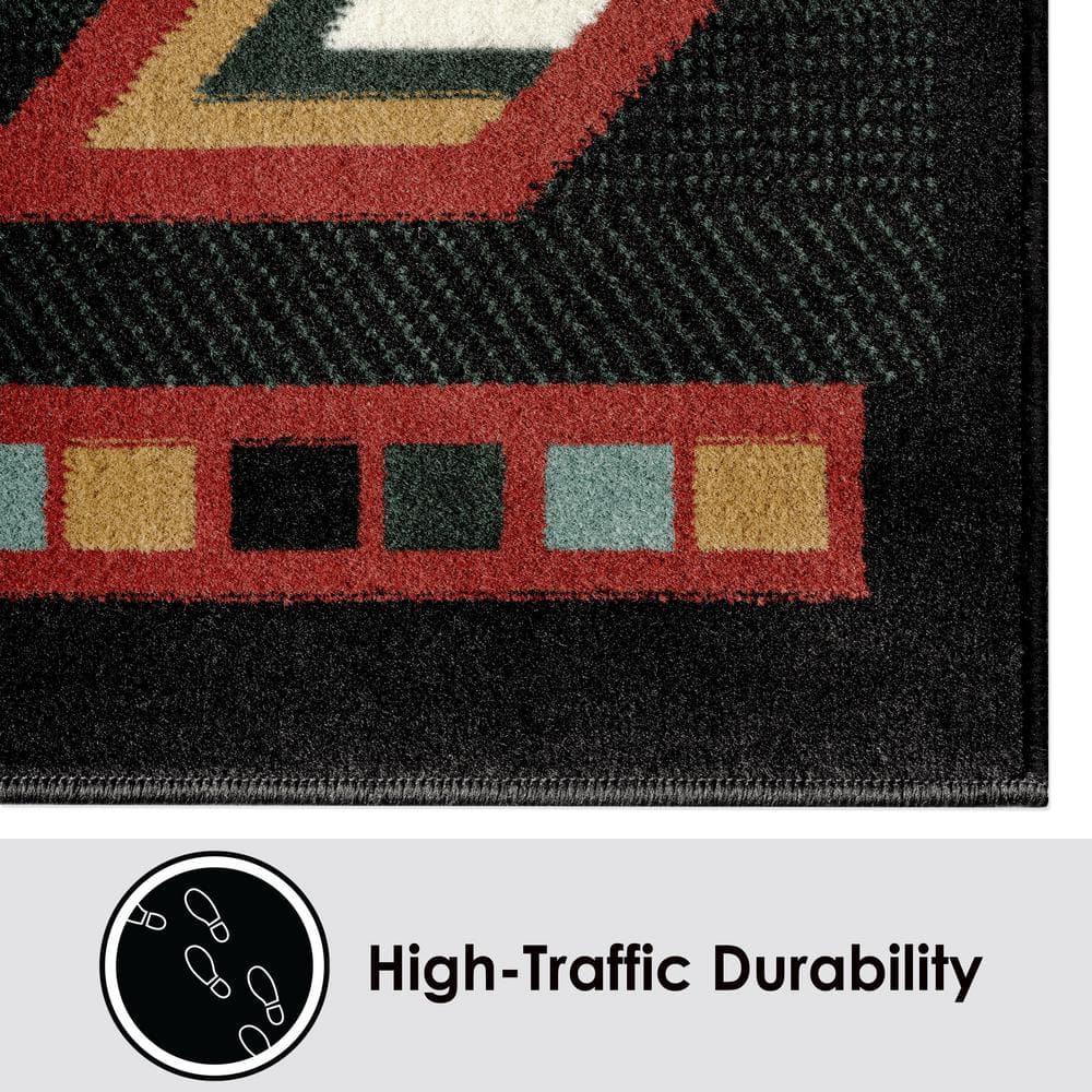 Home Dynamix Premium Sagrada Southwestern Geometric Area Rug Green/Red, 5'2"x7'4"