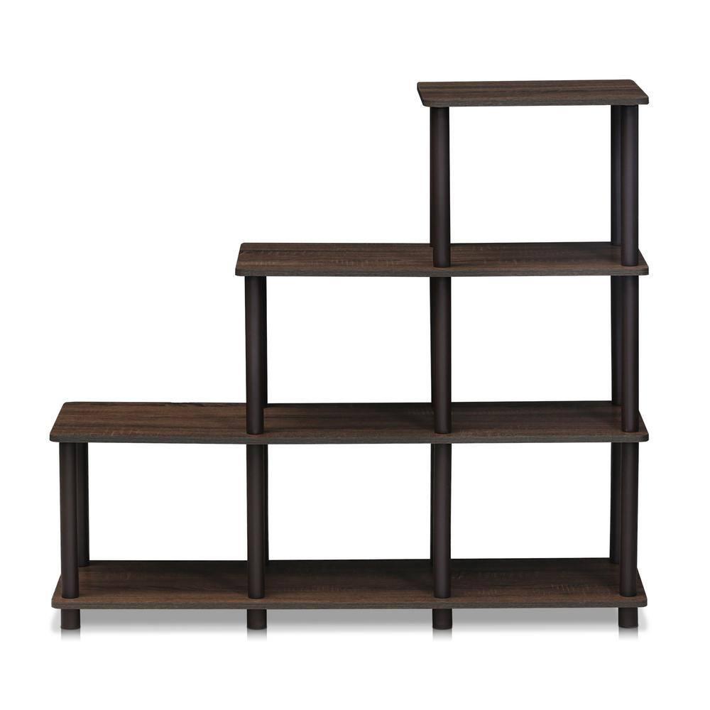 Furinno 16107WN/BR Turn-N-Tube Ladder Space Shelf, Walnut/Brown