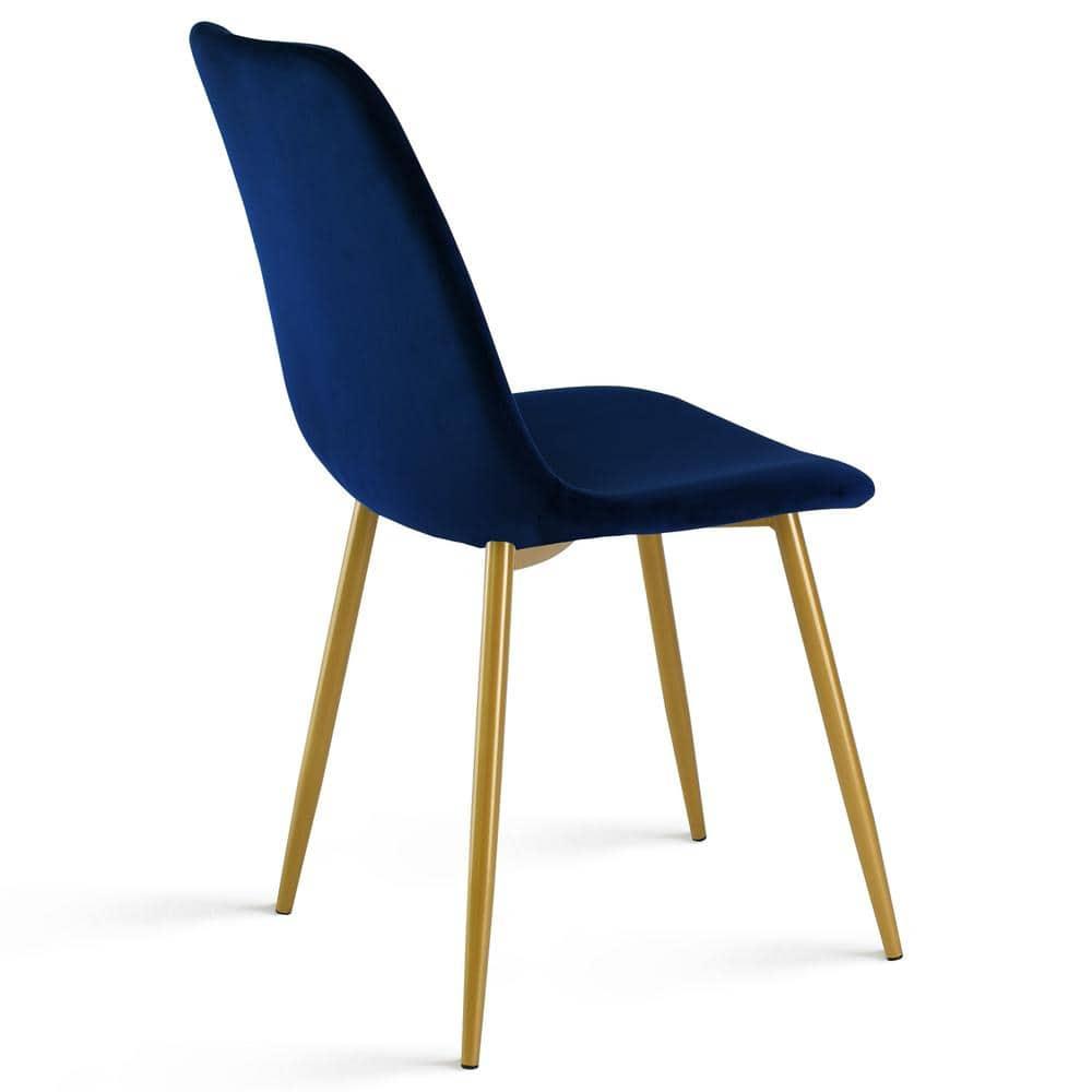 Set of 4 Bingo Blue Upholstered  Side Chair -Maison Boucle