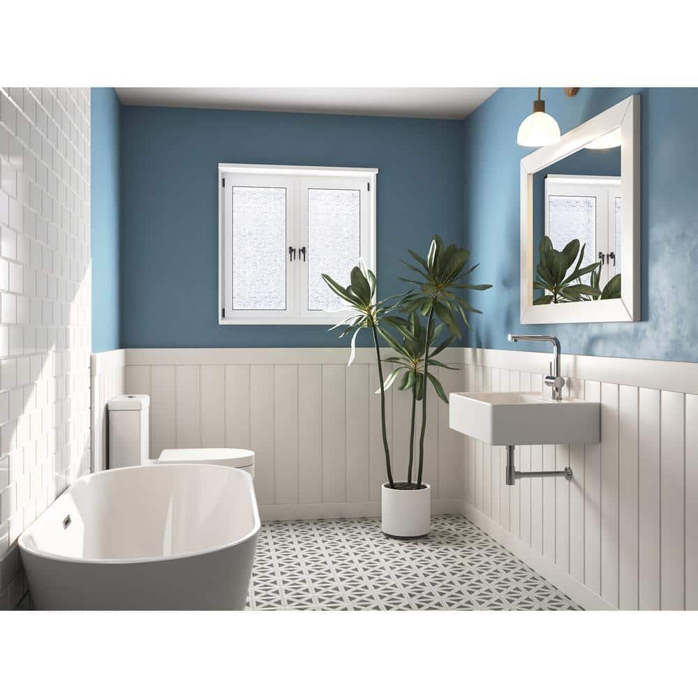 23'' x 18'' White Rectangular Vitreous China Wall Mount Bathroom Sink with Overflow